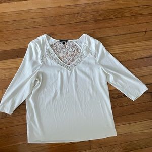 Like new EXPRESS white 3/4 sleeve blouse, size Large